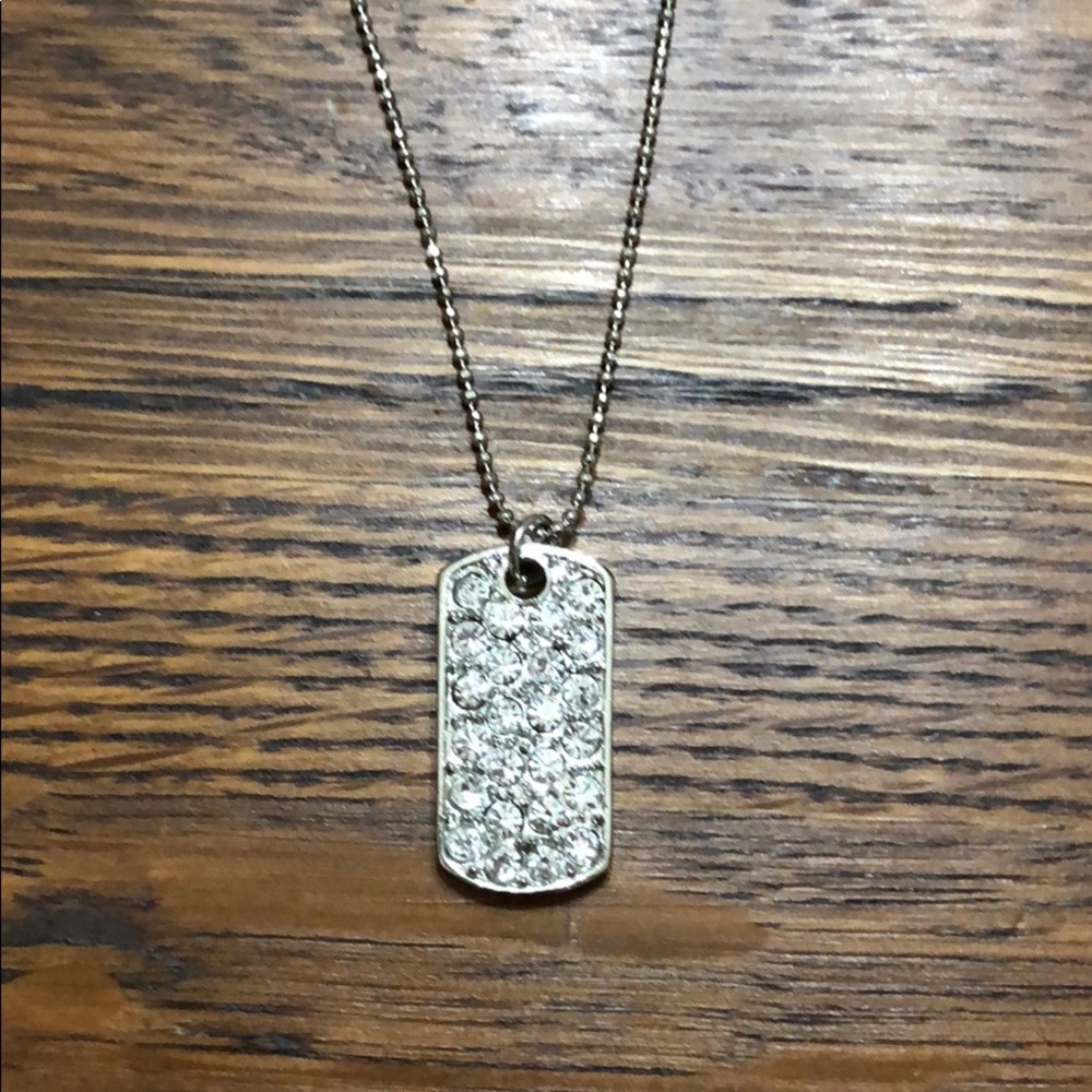 Dainty Cookie Lee Crystal Dog Tag Necklace